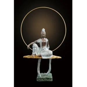 開運陶源水月觀音 觀音(觀世音菩薩) 普佛小品系列~子問老師 限量原作 銅雕