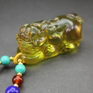 多明尼加淨水藍珀貔貅招財鎮宅 附鑑定證卡