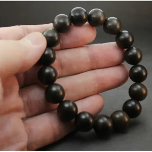 正印度 陰沉老山檀香木 黑肉級12mm 邁索爾 老料黑肉 香氣醇厚 手串 佛珠(附鑑定證卡)