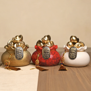 傳藝工坊 - 『元寶滿滿聚寶盆』招財小物 聚寶盆－三款一組